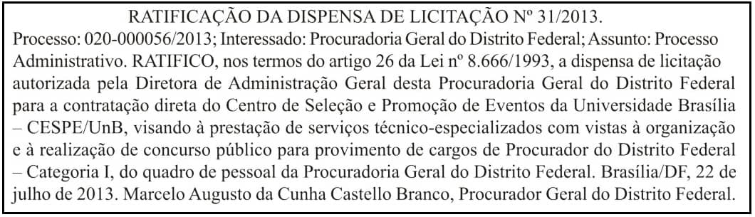 post PGDF - PGDF contrata Cespe/Unb para organizar novo concurso