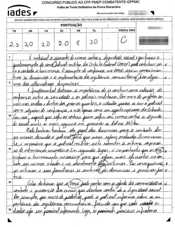 erro marcado 2 - Concurso PMDF 2018: PMDF abre investigação contra a IADES