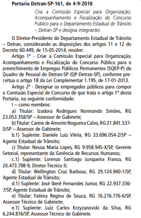 concurso detran sp 2018 comissao - Concurso Detran SP: Banca definida! FCC vai organizar certame para 575 vagas!