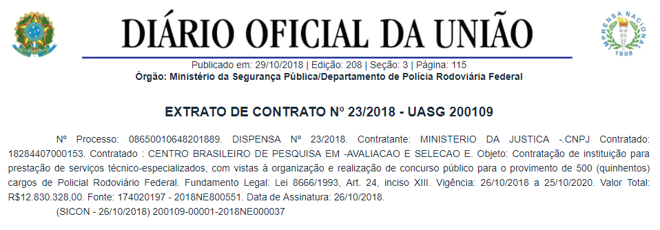 concurso prf extrato edital - Concurso PRF: Edital com 500 vagas ainda não tem cronograma definido