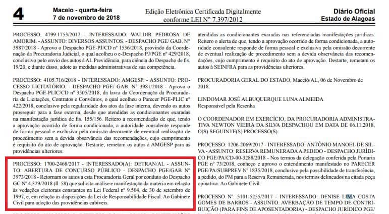 concurso detran al despacho - Concurso Detran AL: Edital está próximo! São 40 vagas!