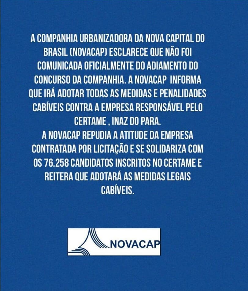 WhatsApp Image 2018 12 16 at 13.23.47 - Concurso Novacap DF: Problema em Planaltina pode ter causado suspensão de prova