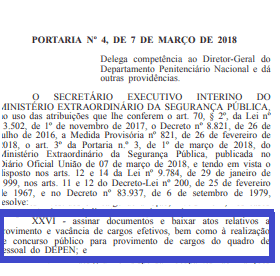 concurso depen 2019 trecho do diario oficial da uniao - Concurso DEPEN 2019: Edital com 1.580 vagas em análise! Até R$ 6.030,23