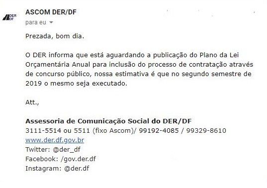 concurso der df assessoria - Concurso DER DF: Novo certame para 2019. Previsão de 289 vagas!