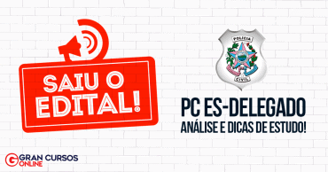 concurso pc es 2019 delegado saiu o edital - Concurso PC ES Delegado: Inscrições Encerram Hoje (24). Iniciais de R$ 10 mil!