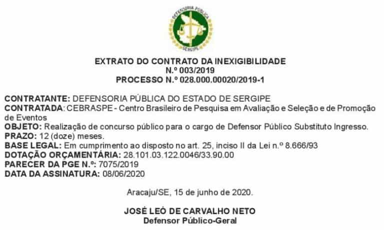 Concurso DPE SE Defensor: Cebraspe é a banca contratacao cebraspe banca dpe se - Concurso DPE SE Defensor: Cebraspe é a banca