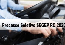 Processo Seletivo SEGEP RO 2020