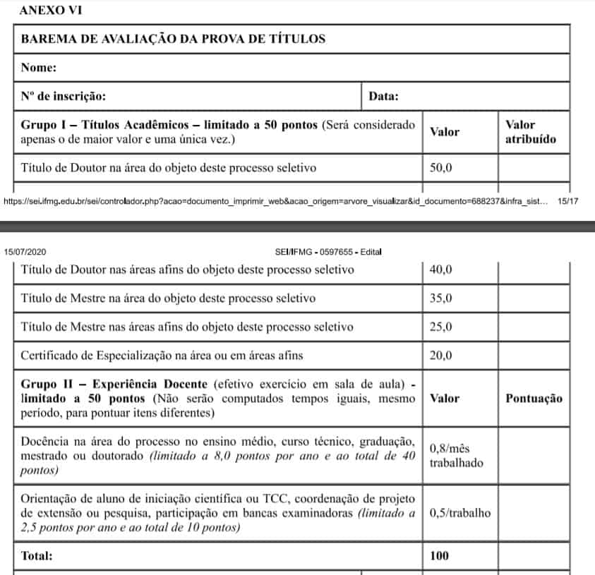 titulos 5 - Processo Seletivo IFMG 2020: Inscrições encerradas