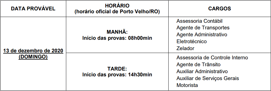 provas objetivas 1 142 - Concurso AMT de Ji-Paraná-RO 2020