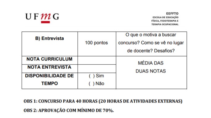 Processo Seletivo UFMG: Inscrições encerradas para o cargo de Professor Substituto titulos.02 - Processo Seletivo UFMG: Inscrições encerradas para o cargo de Professor Substituto