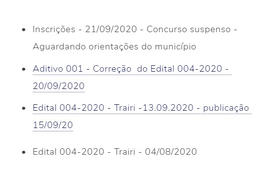 suspenso - Concurso Prefeitura de Trairi CE: Edital suspenso