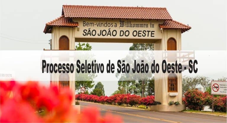 Processo Seletivo Prefeitura Municipal de São João do Oeste: Provas dia 09/01/21 Processo Seletivo Prefeitura Municipal de São João do Oeste: Provas dia 09/01/21