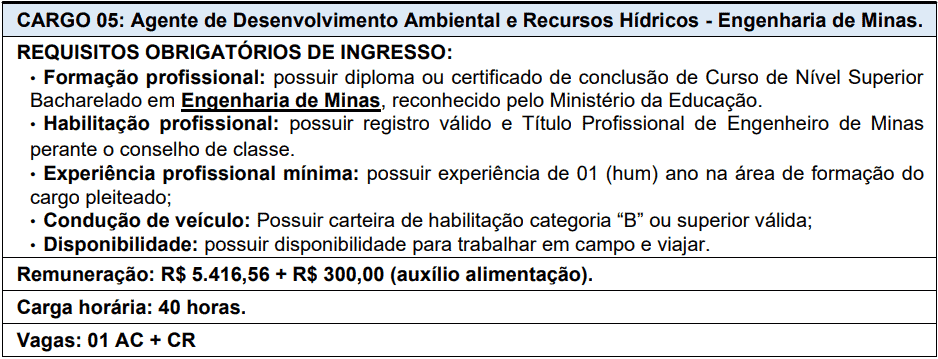 Processo Seletivo AGERH - ES cargos 1 153 - Processo Seletivo AGERH - ES
