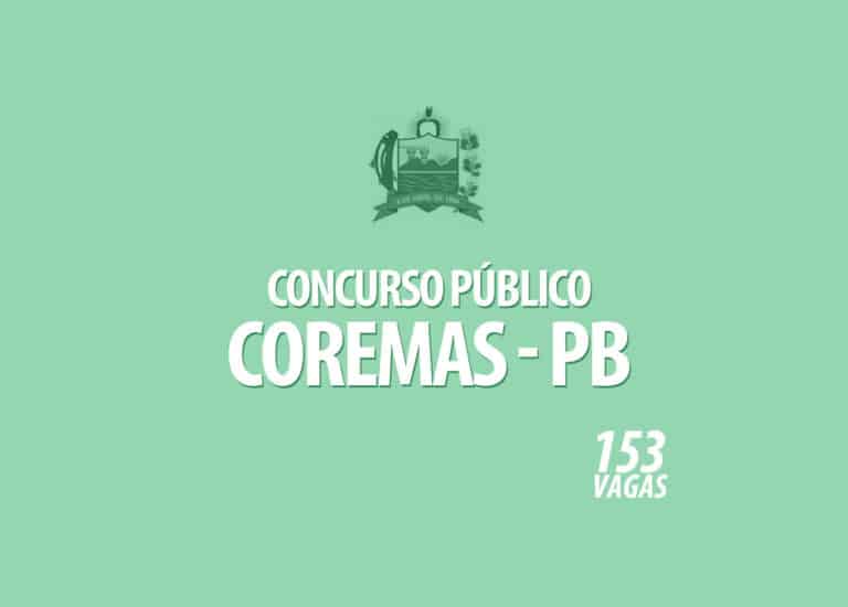 Concurso para a Prefeitura de Coremas PB: São 153 VAGAS Concurso para a Prefeitura de Coremas PB: São 153 VAGAS