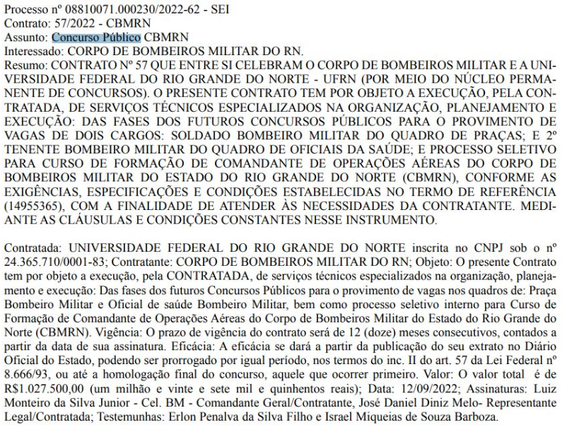 Captura de tela 2022 09 13 110712 - Concurso Bombeiro RN: Banca contratada