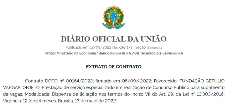 Captura de tela 2022 09 13 154907 - Concurso Banco do Brasil BBTS: Banca definida