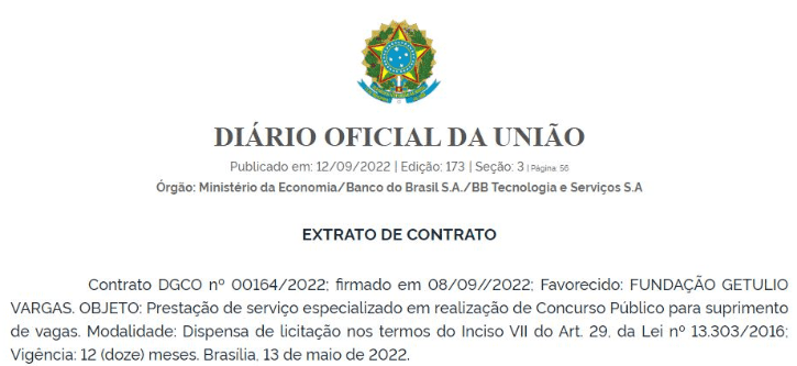 Concurso Banco do Brasil BBTS: Banca definida Captura de tela 2022 09 13 154907 - Concurso Banco do Brasil BBTS: Banca definida