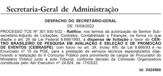 Captura de tela 2022 09 16 143235 - Concurso TCE RJ: Banca definida