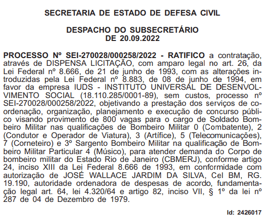 Captura de tela 2022 09 22 111303 - Concurso Bombeiro RJ: Banca contratada para o cargo de Soldado