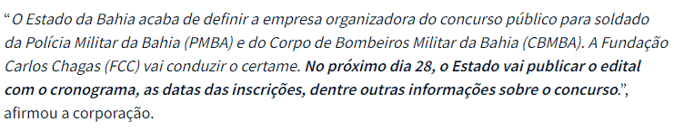 Captura de tela 2022 09 23 150909 - Concurso PM BA: Banca definida