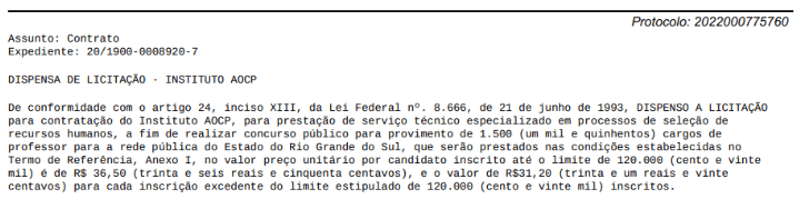 Captura de tela 2022 10 03 132225 - Concurso Seduc RS: Banca definida