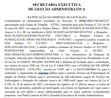 image 1 - Concurso SES DF T&eacute;cnico Enfermagem: Banca definida
